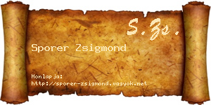 Sporer Zsigmond névjegykártya